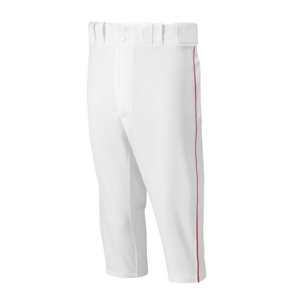 Pantalones Mizuno Beisbol Premier Short Piped Para Hombre Blancos/Rojos 8152970-CG